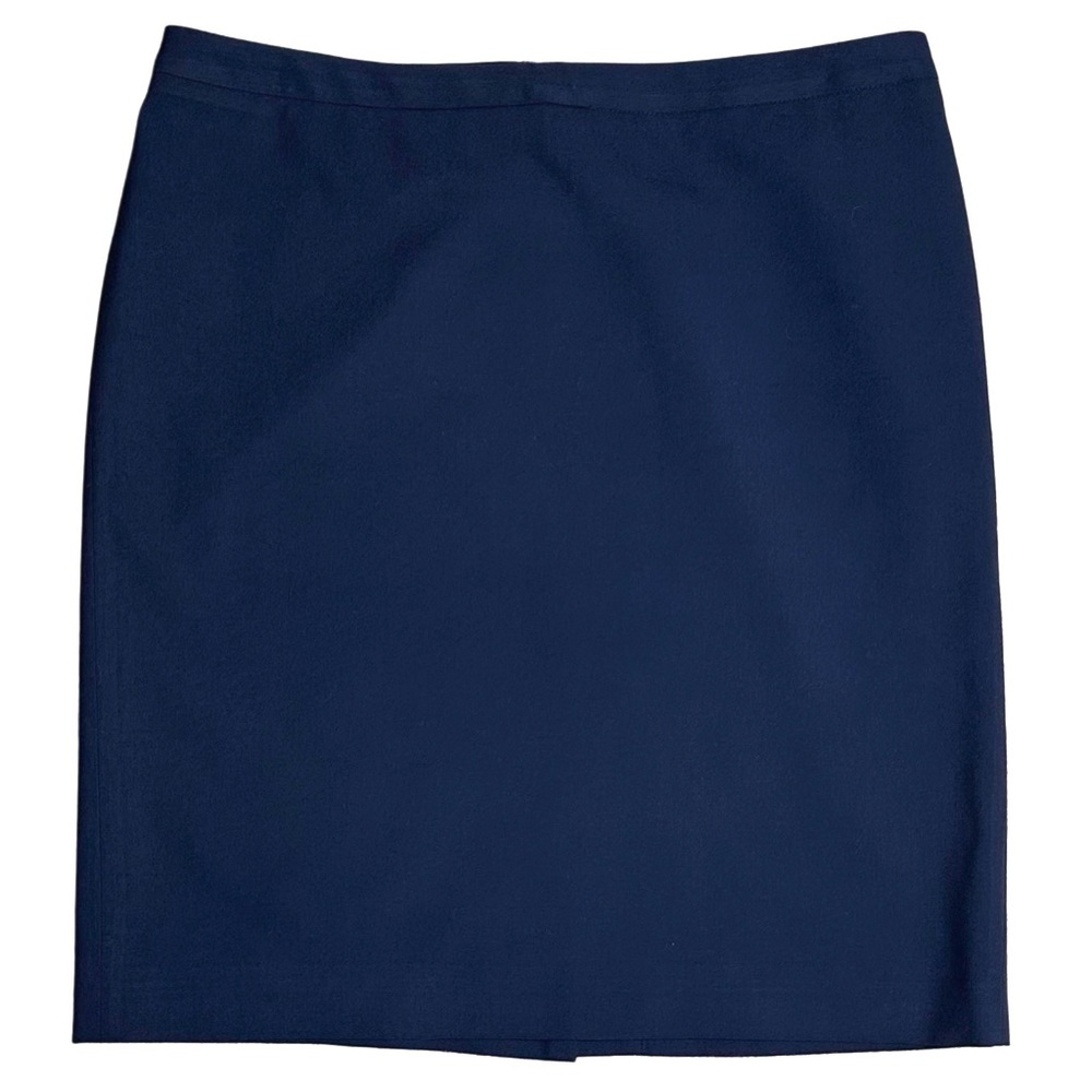 LOFT Women's Pencil Skirt Back Slit Business Career Work Navy Blue Sz 8